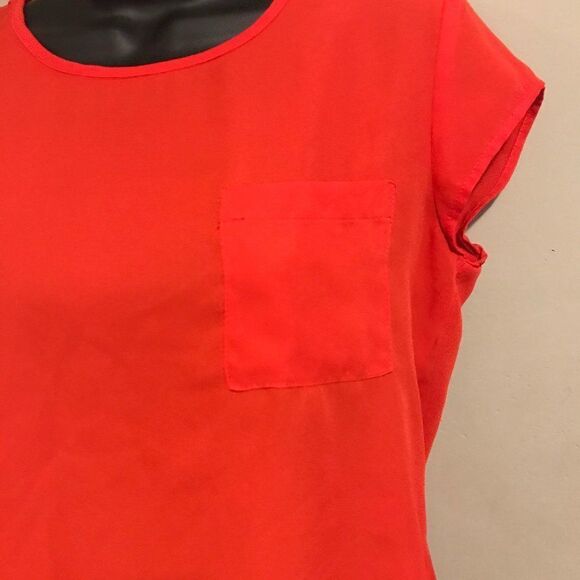 Pink Rose Red Scoop Neck Short Sleeve Blouse - Picture 4 of 7